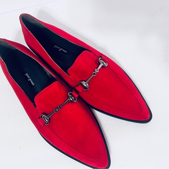 NWOB $399 Paul Green Red Suede Loafer, Size 9.5/10 - Picture 6 of 11